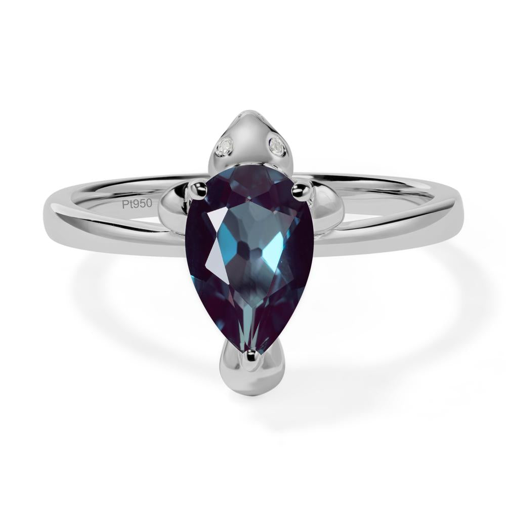 Pear Shaped Lab Alexandrite Sea Lion Ring - LUO Jewelry #metal_platinum