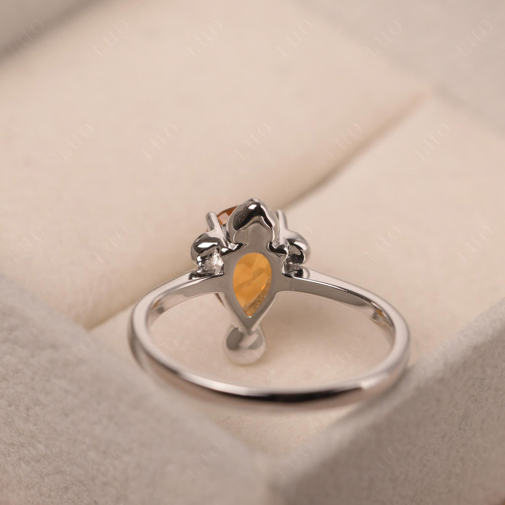 Seal Style Shaped Citrine Engagement Ring - LUO Jewelry