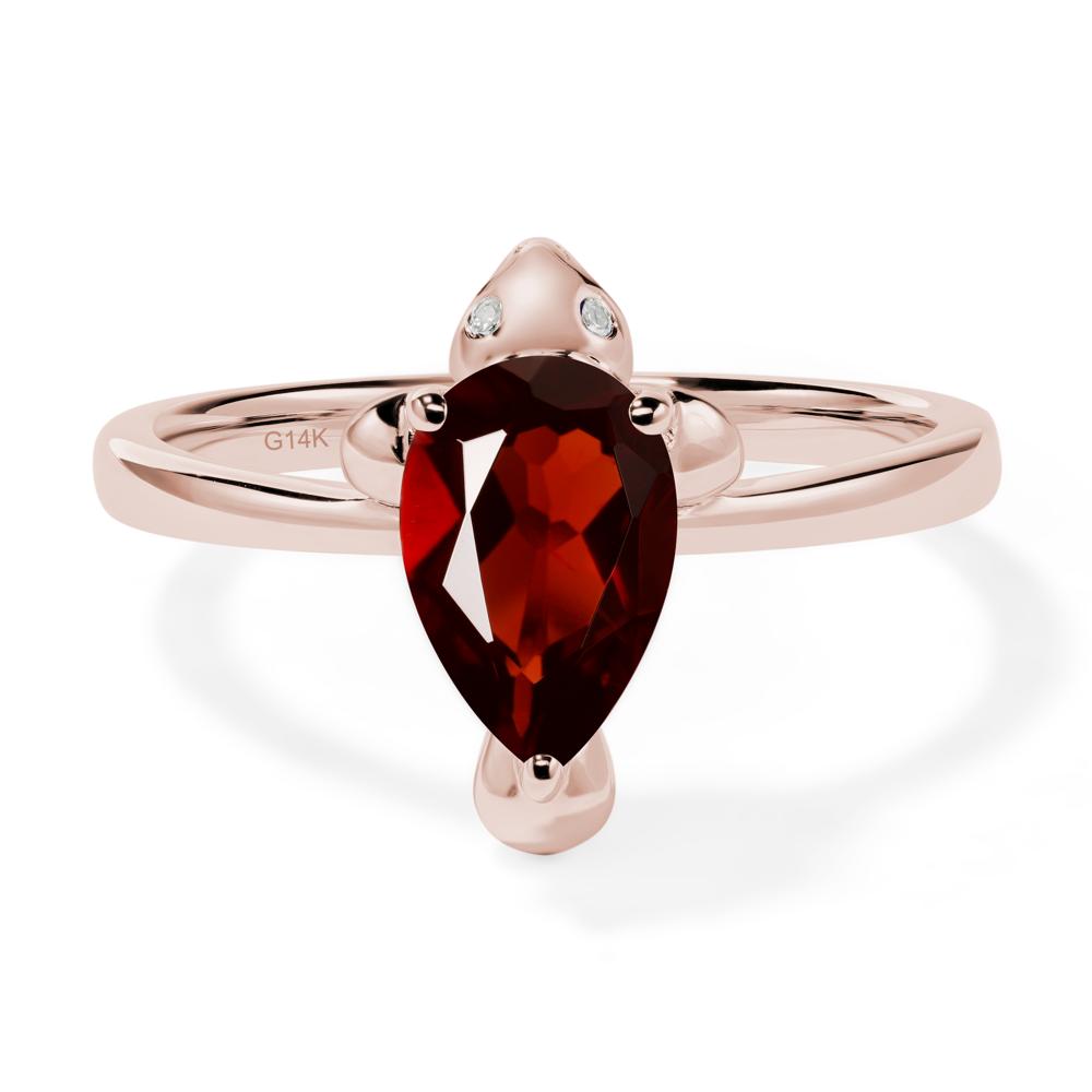 Pear Shaped Garnet Sea Lion Ring - LUO Jewelry #metal_14k rose gold