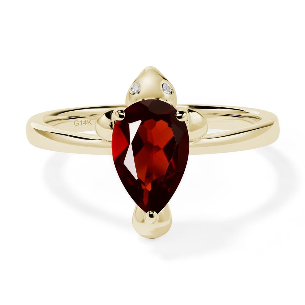 Pear Shaped Garnet Sea Lion Ring - LUO Jewelry #metal_14k yellow gold