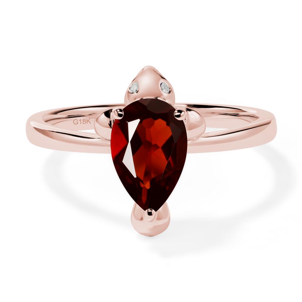 Pear Shaped Garnet Sea Lion Ring - LUO Jewelry #metal_18k rose gold