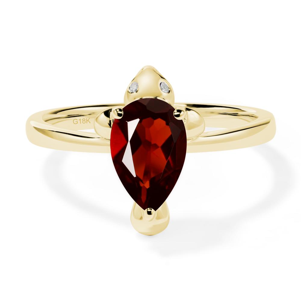 Pear Shaped Garnet Sea Lion Ring - LUO Jewelry #metal_18k yellow gold