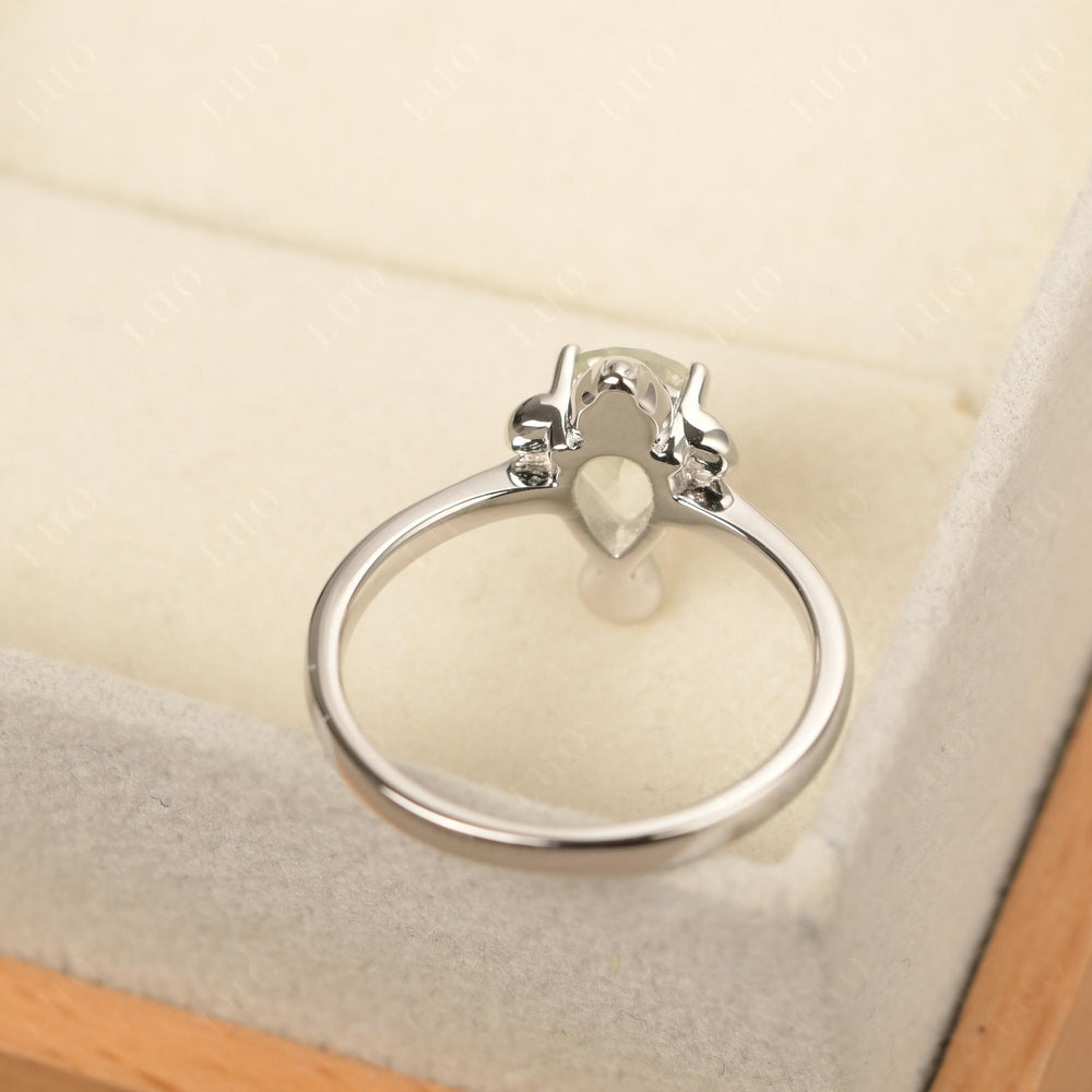 Seal Style Shaped Green Amethyst Engagement Ring - LUO Jewelry