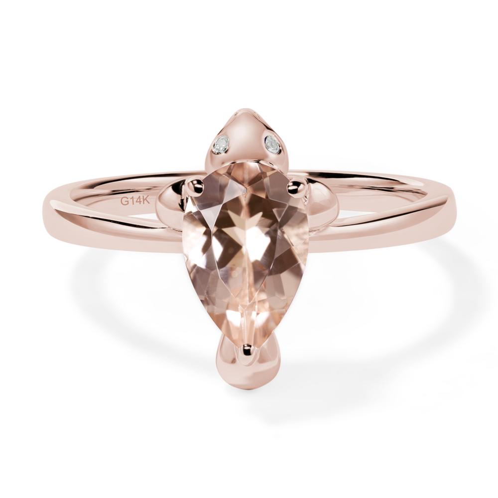 Pear Shaped Morganite Sea Lion Ring - LUO Jewelry #metal_14k rose gold