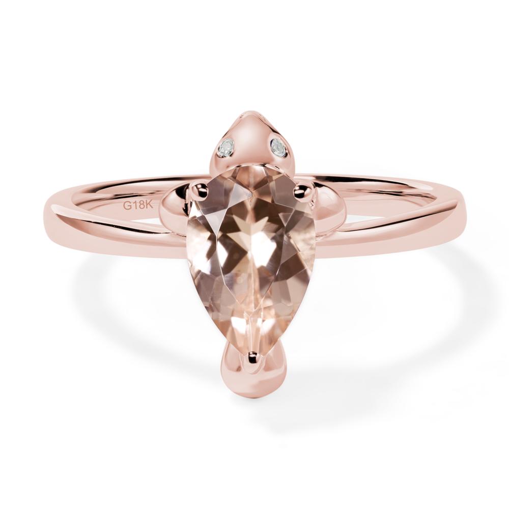 Pear Shaped Morganite Sea Lion Ring - LUO Jewelry #metal_18k rose gold