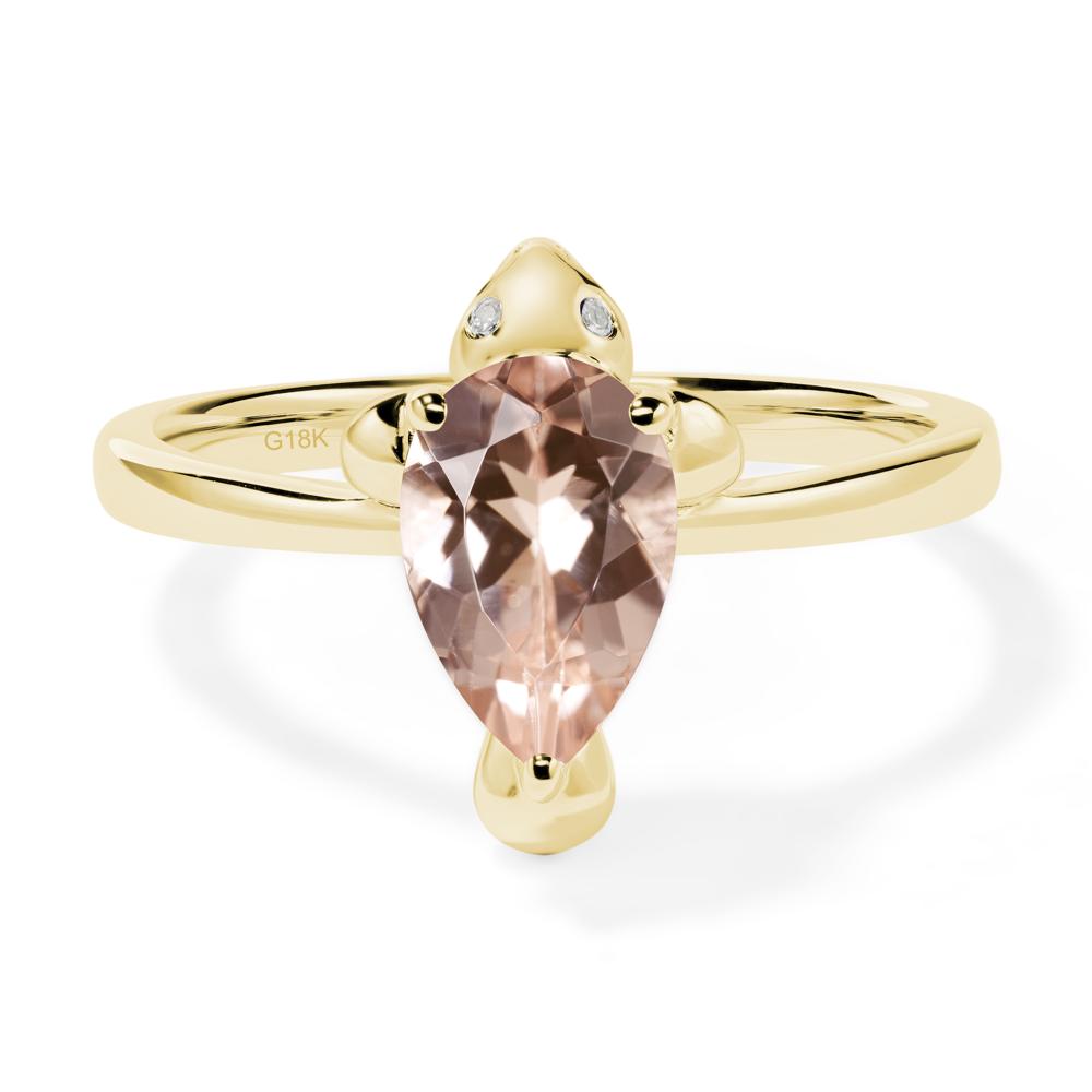 Pear Shaped Morganite Sea Lion Ring - LUO Jewelry #metal_18k yellow gold