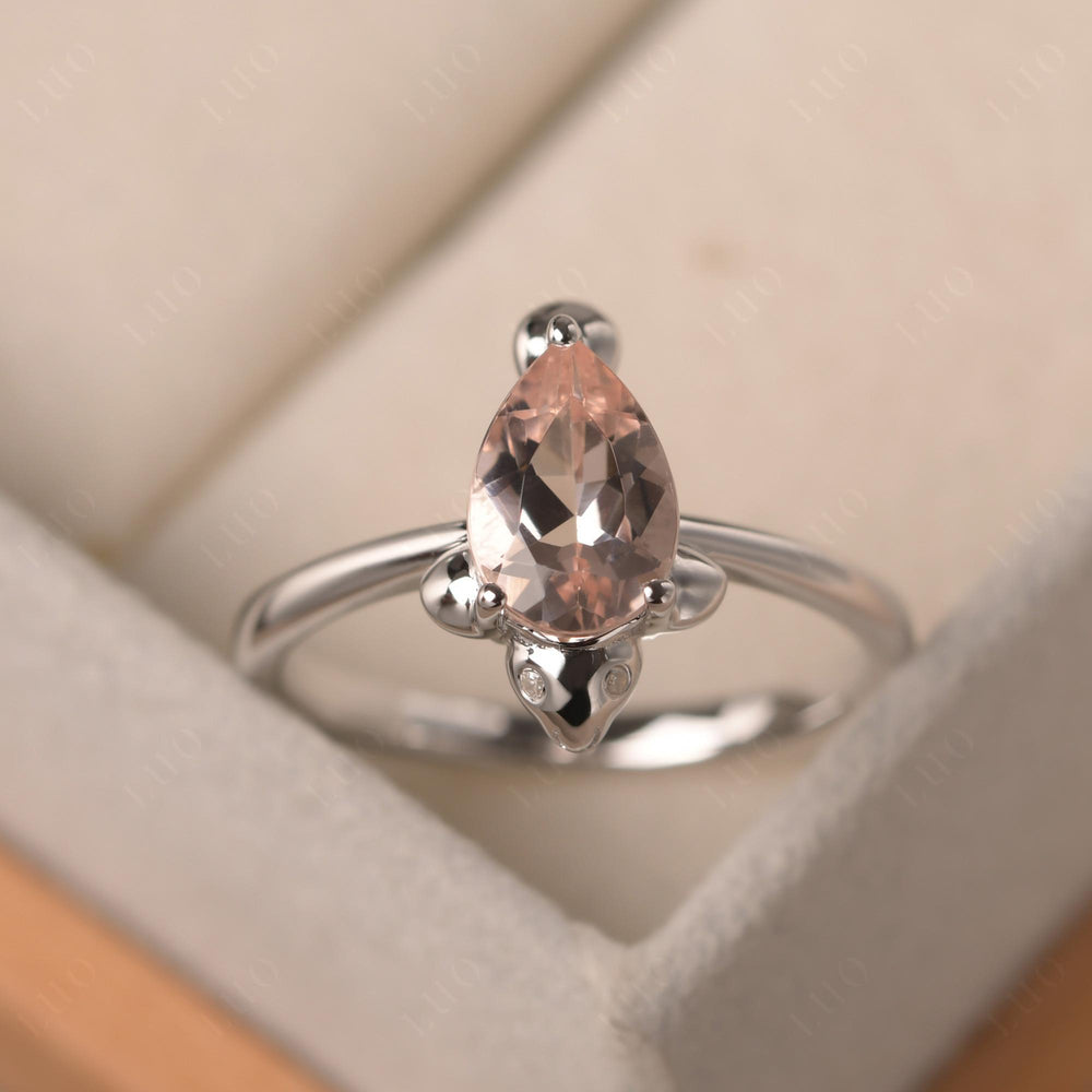 Seal Style Shaped Morganite Engagement Ring - LUO Jewelry