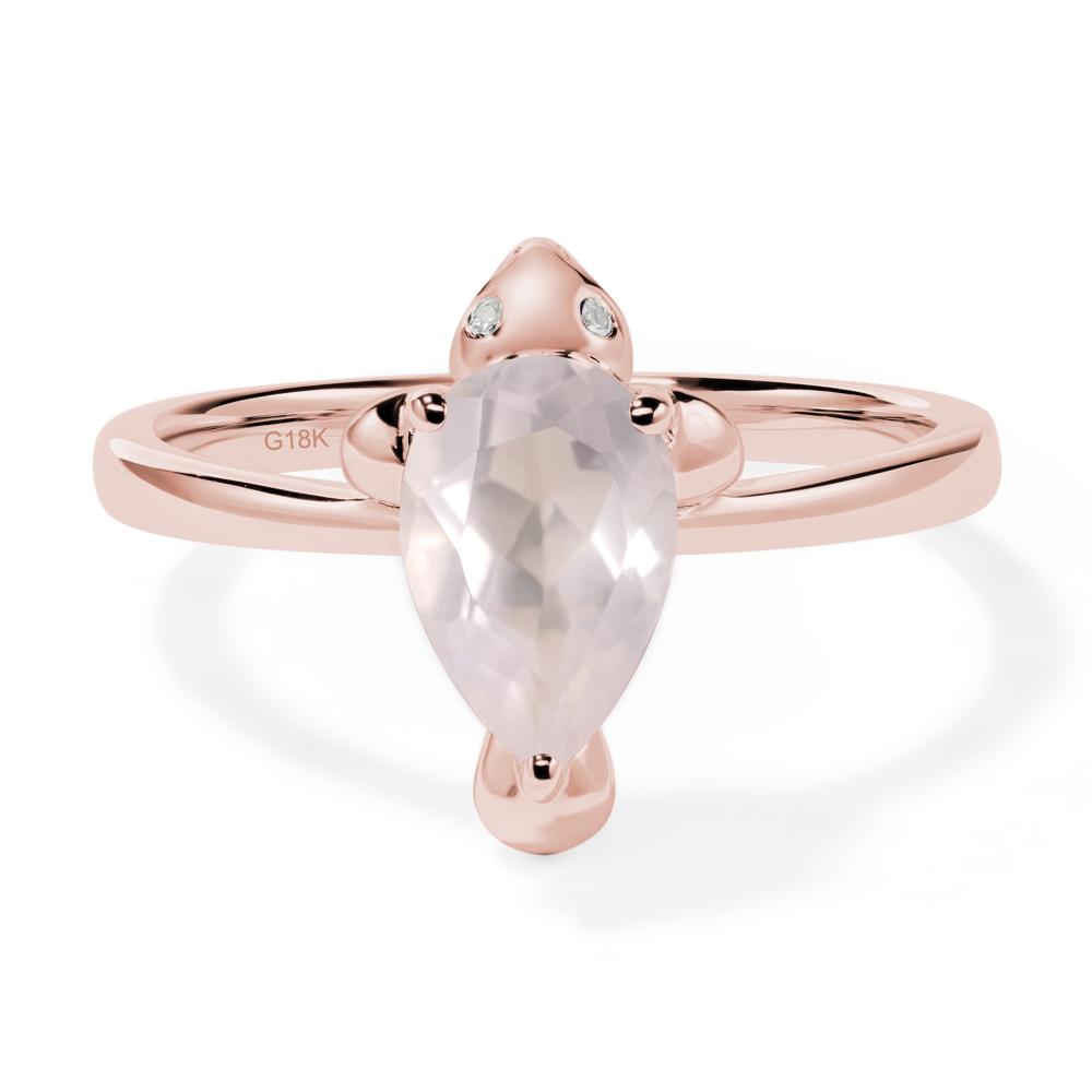 Pear Shaped Rose Quartz Sea Lion Ring - LUO Jewelry #metal_18k rose gold