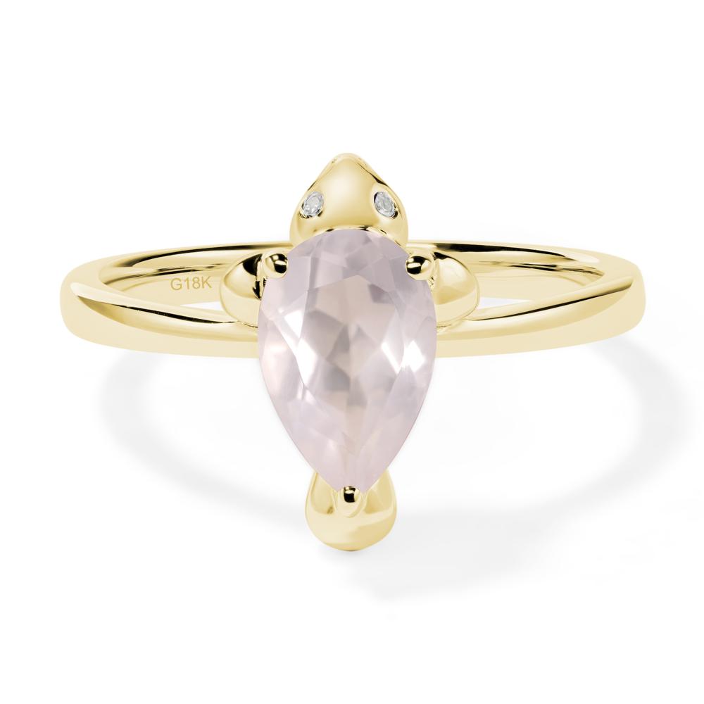 Pear Shaped Rose Quartz Sea Lion Ring - LUO Jewelry #metal_18k yellow gold
