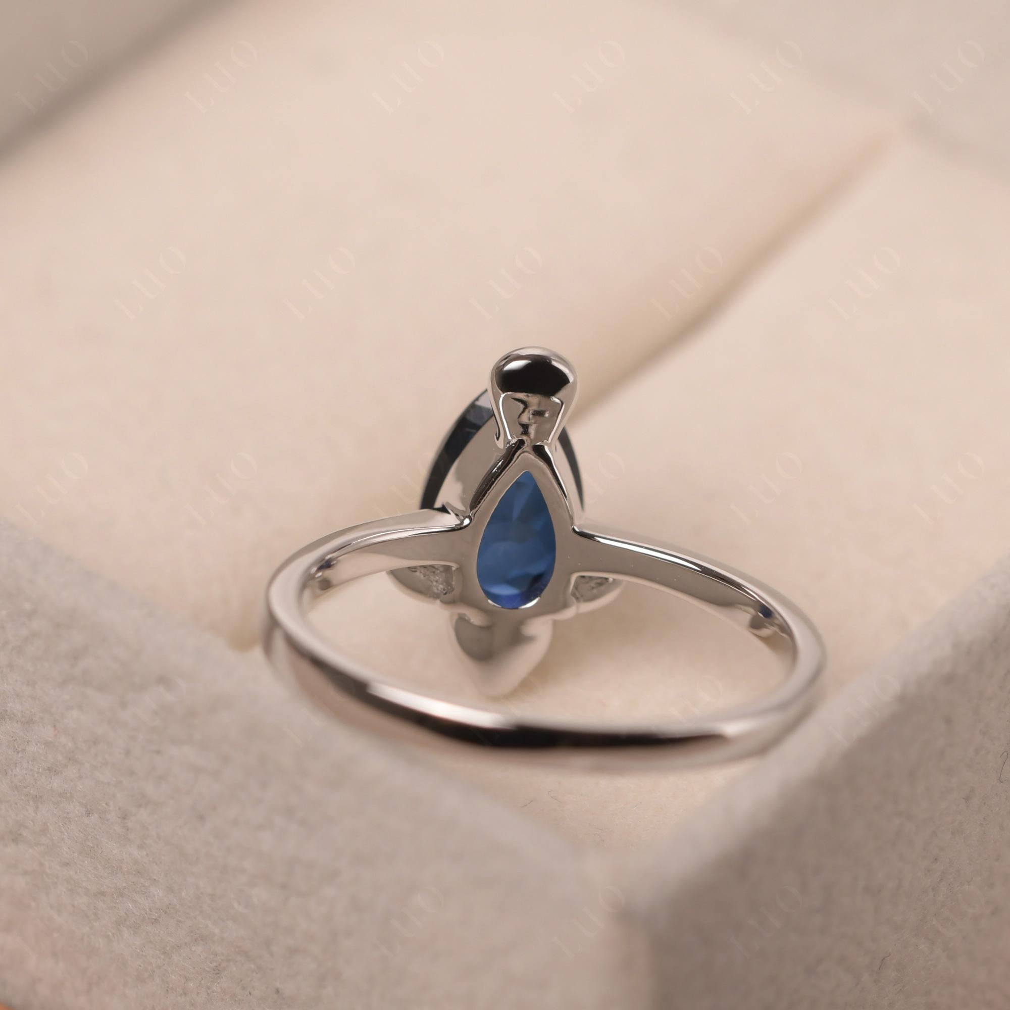 Pear Shaped Lab Grown Sapphire Sea Lion Ring - LUO Jewelry