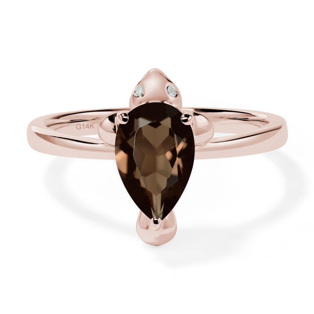 Pear Shaped Smoky Quartz Sea Lion Ring - LUO Jewelry #metal_14k rose gold