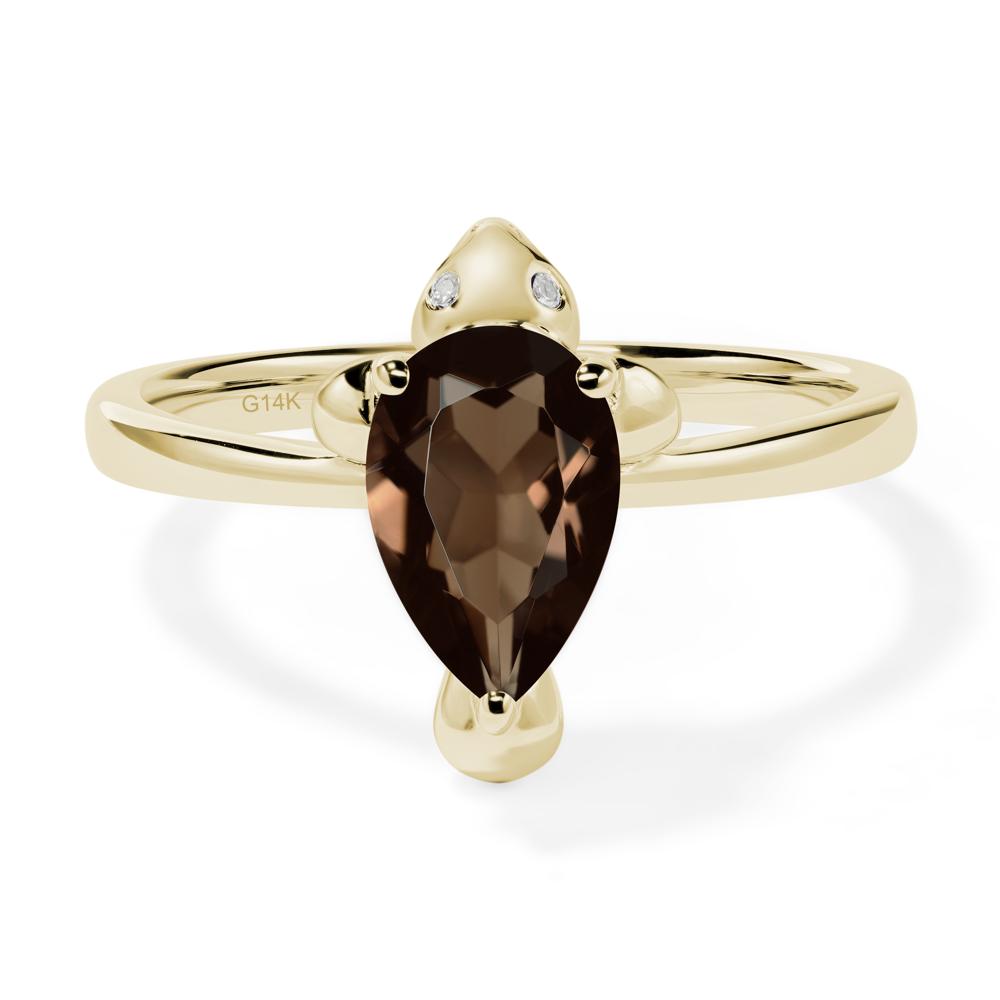 Pear Shaped Smoky Quartz Sea Lion Ring - LUO Jewelry #metal_14k yellow gold
