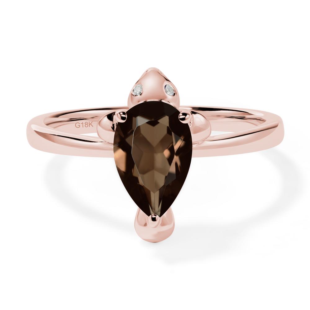 Pear Shaped Smoky Quartz Sea Lion Ring - LUO Jewelry #metal_18k rose gold