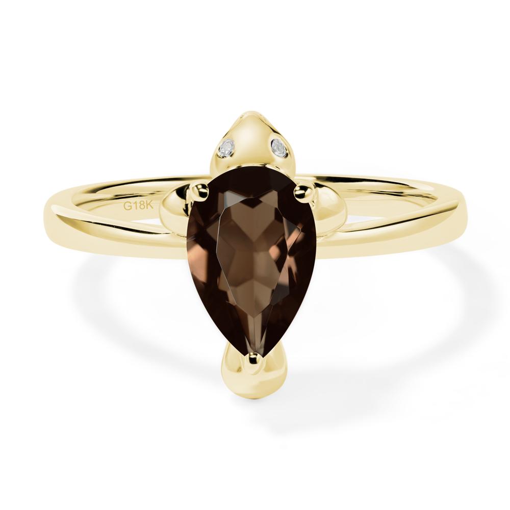 Pear Shaped Smoky Quartz Sea Lion Ring - LUO Jewelry #metal_18k yellow gold