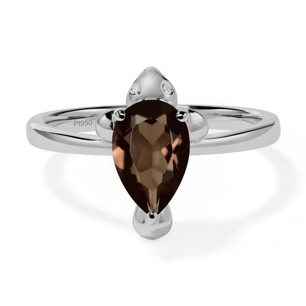 Pear Shaped Smoky Quartz Sea Lion Ring - LUO Jewelry #metal_platinum