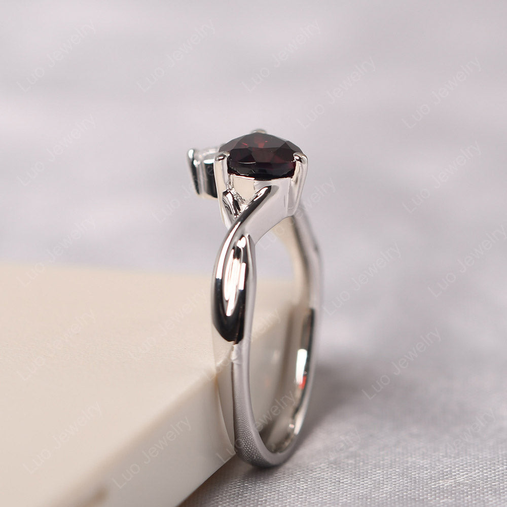 Pear Shaped Horizontal Garnet Ring - LUO Jewelry