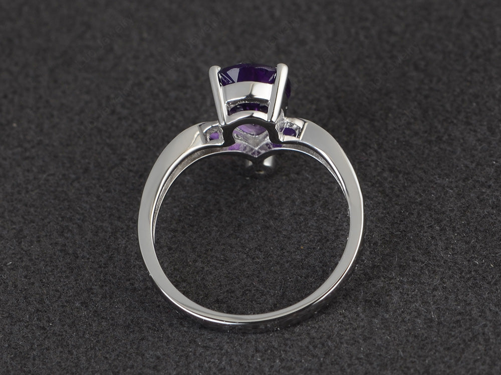 Unique Pear Shaped Amethyst Ring Art Deco - LUO Jewelry