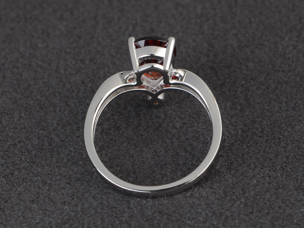 Unique Pear Shaped Garnet Ring Art Deco - LUO Jewelry