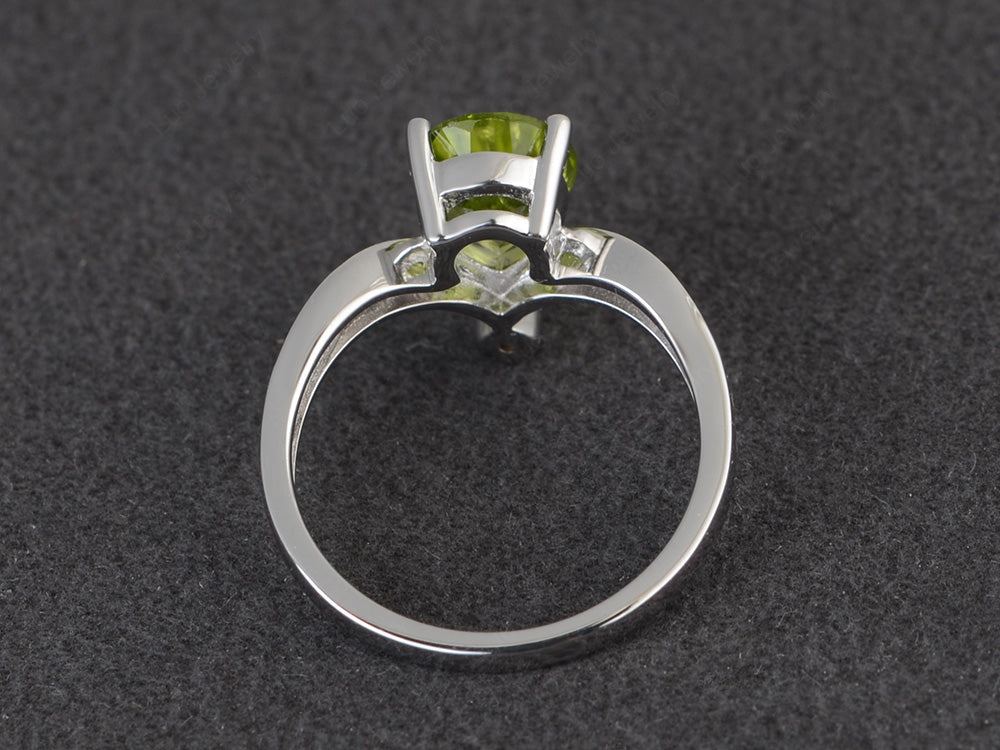 Unique Pear Shaped Peridot Ring Art Deco - LUO Jewelry