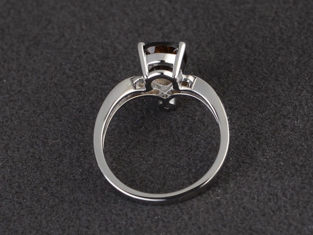 Unique Pear Shaped Smoky Quartz  Ring Art Deco - LUO Jewelry