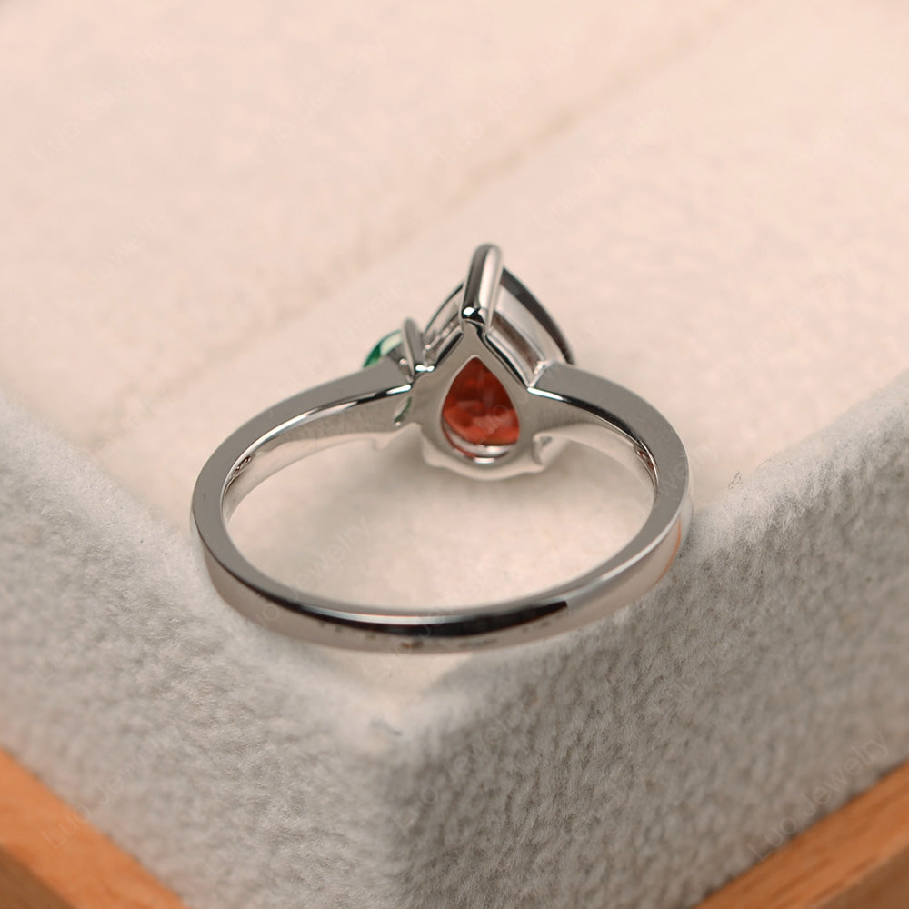 Unique Pear Shaped Garnet Wedding Ring - LUO Jewelry