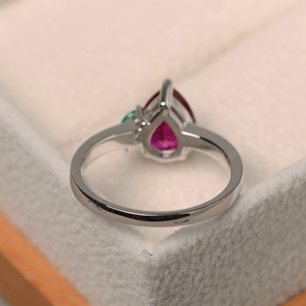 Unique Pear Shaped Ruby Wedding Ring - LUO Jewelry
