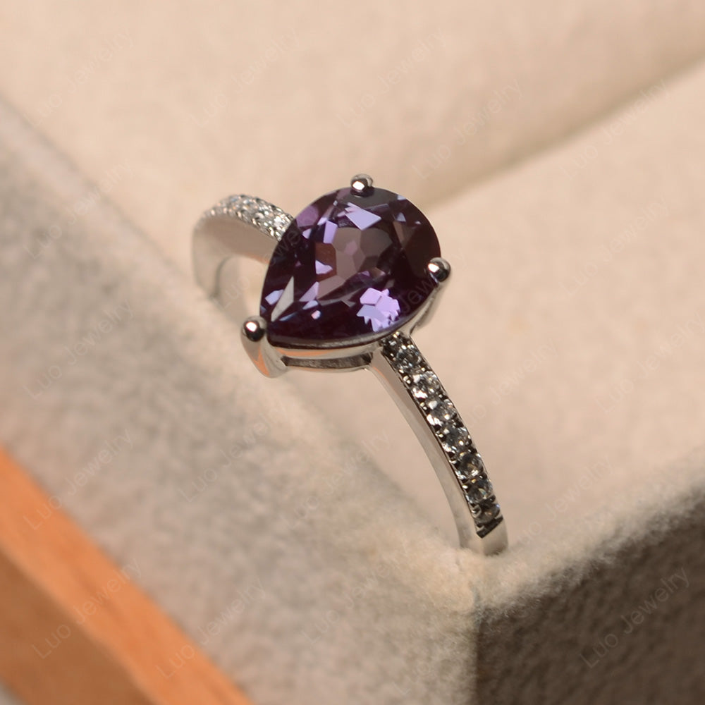 Teardrop Alexandrite Engagement Ring - LUO Jewelry