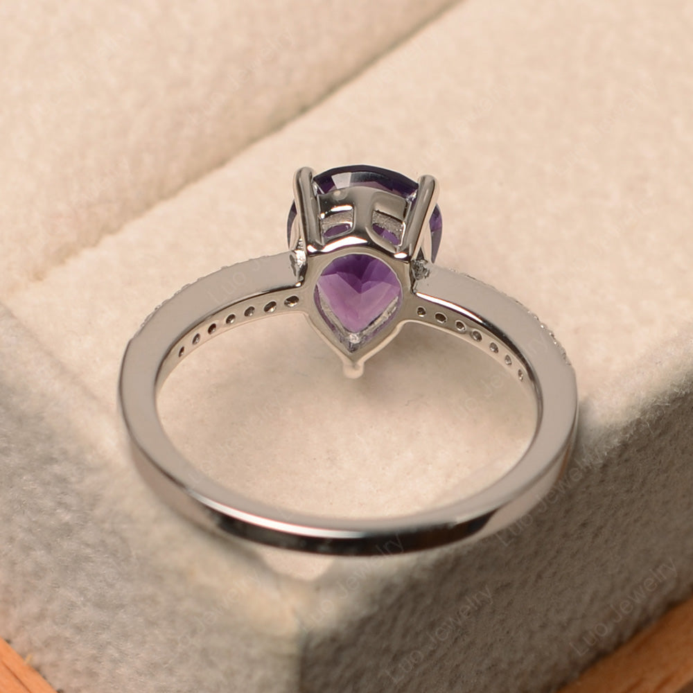Teardrop Amethyst Engagement Ring - LUO Jewelry