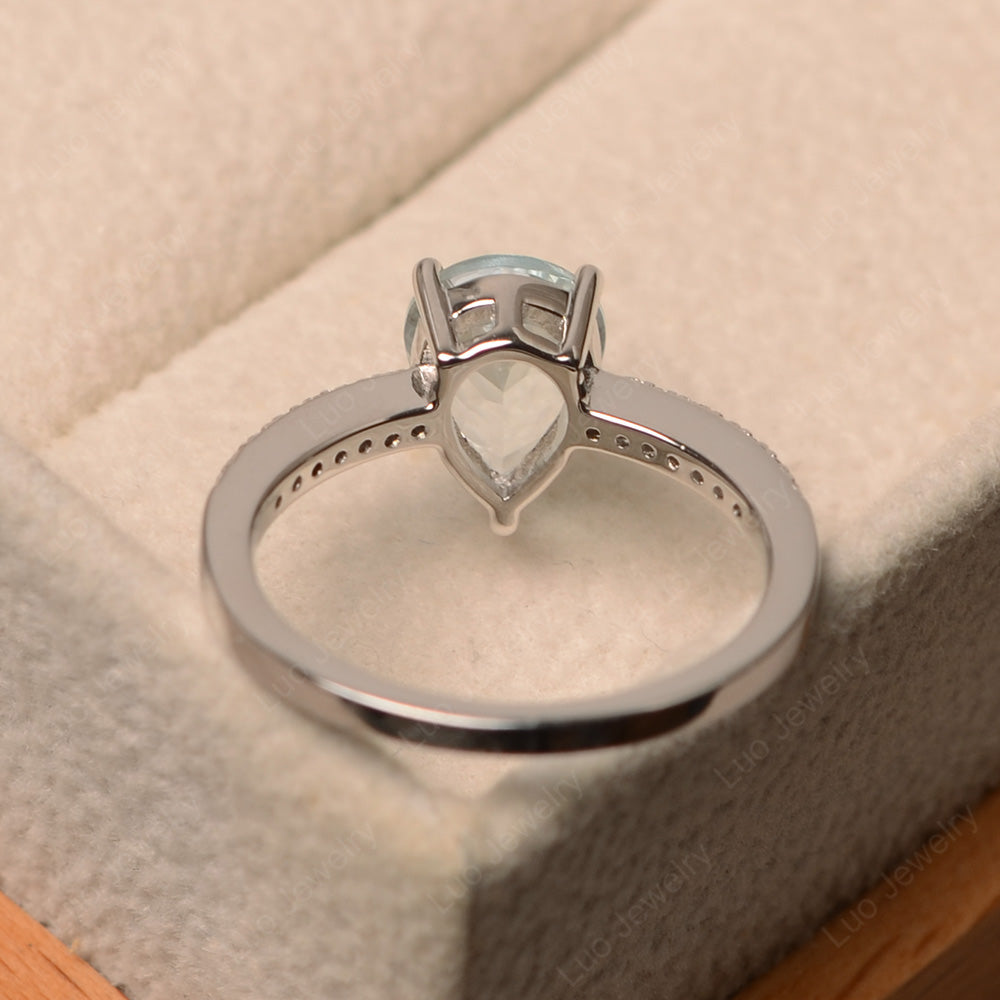 Teardrop Aquamarine Engagement Ring - LUO Jewelry