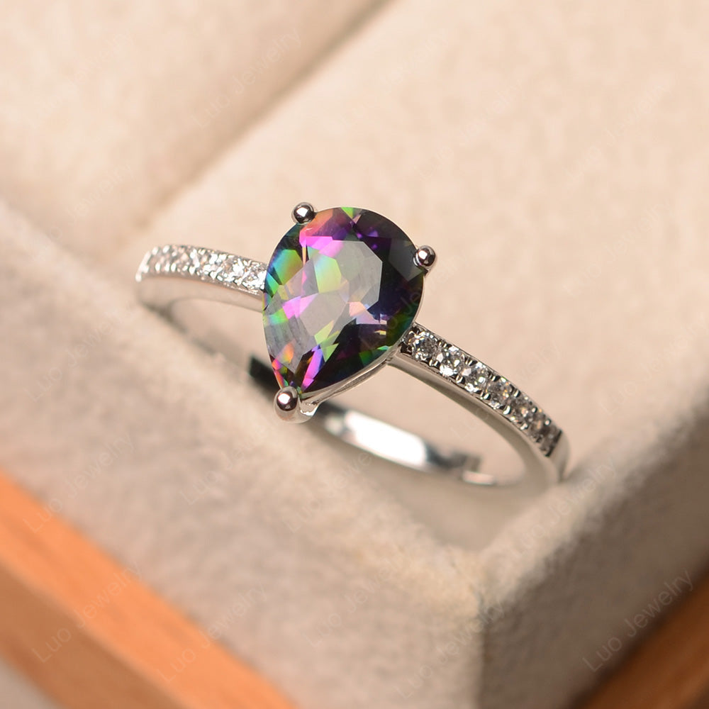 Teardrop Mystic Topaz Engagement Ring - LUO Jewelry