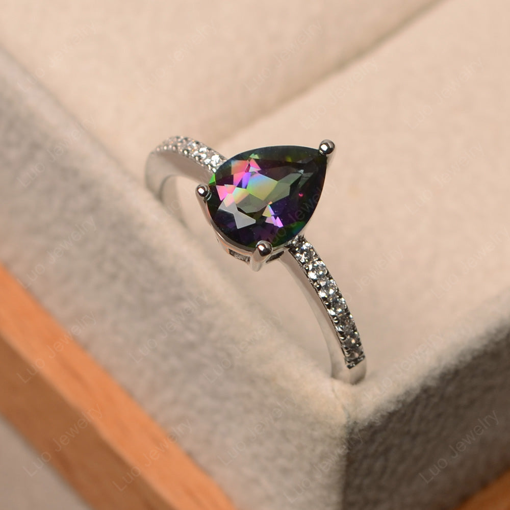 Teardrop Mystic Topaz Engagement Ring - LUO Jewelry