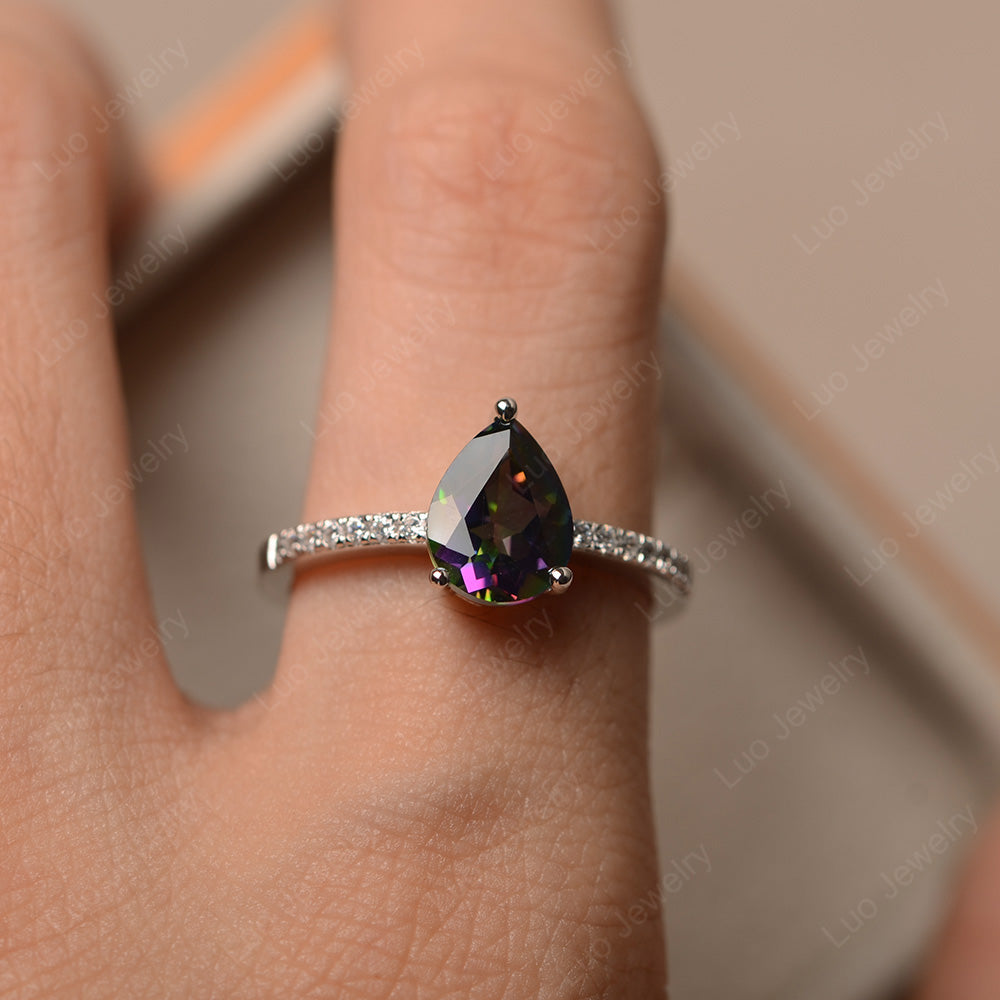Teardrop Mystic Topaz Engagement Ring - LUO Jewelry
