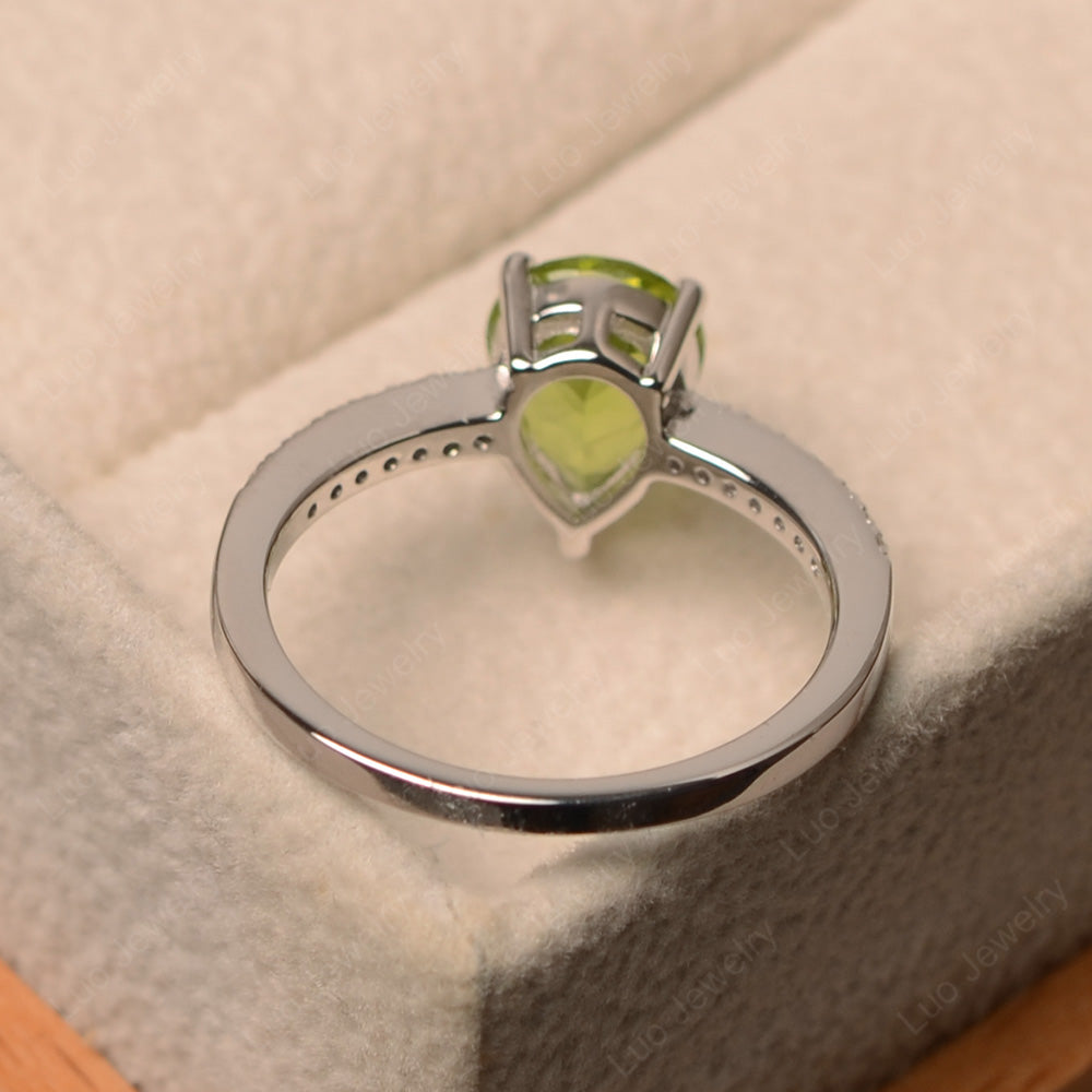 Teardrop Peridot Engagement Ring - LUO Jewelry