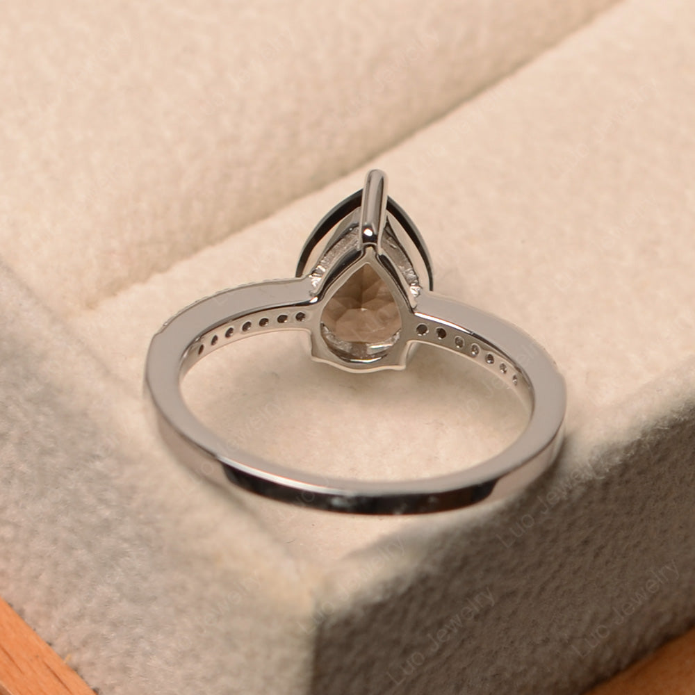 Teardrop Smoky Quartz  Engagement Ring - LUO Jewelry