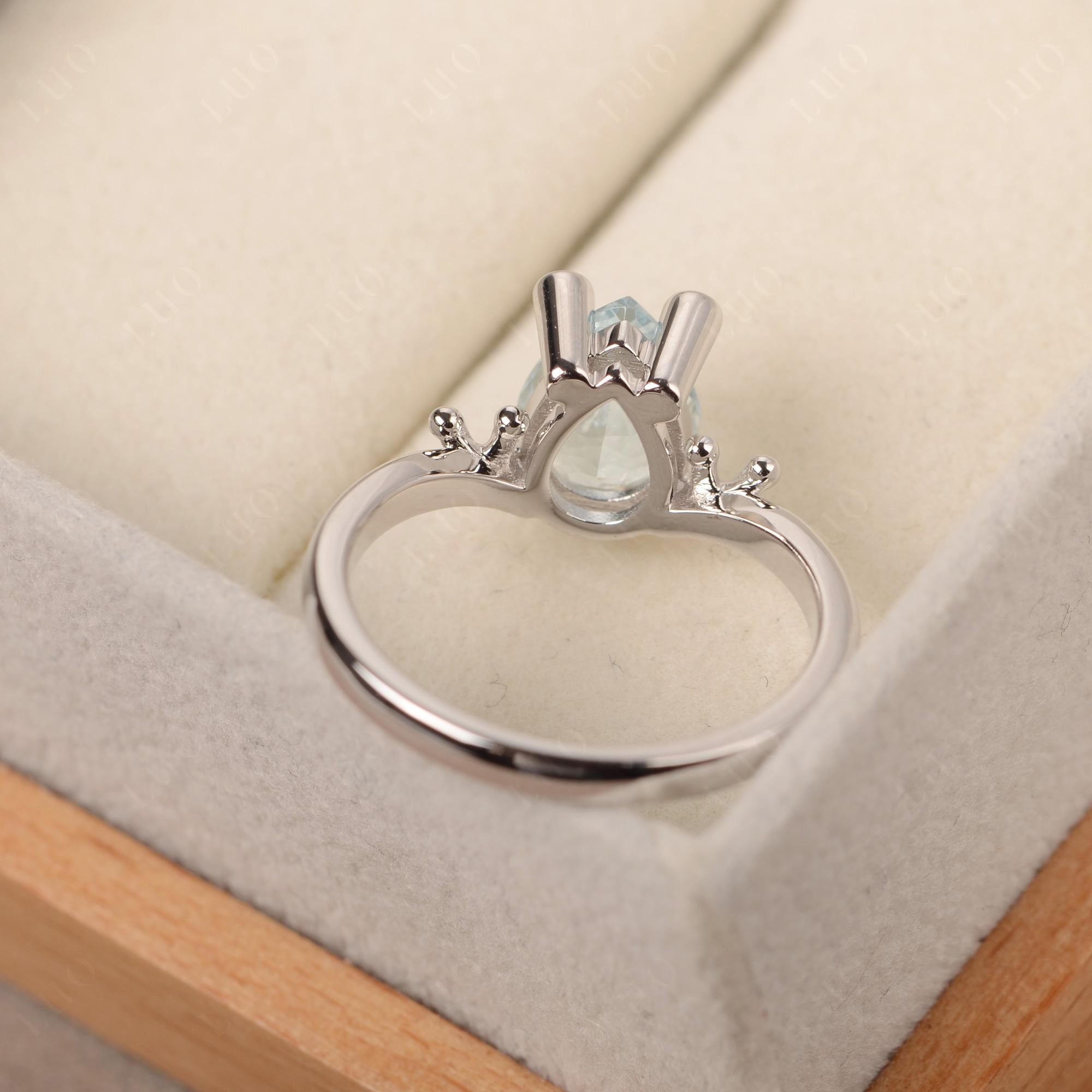 Aquamarine Ring Frog Engagement Ring - LUO Jewelry