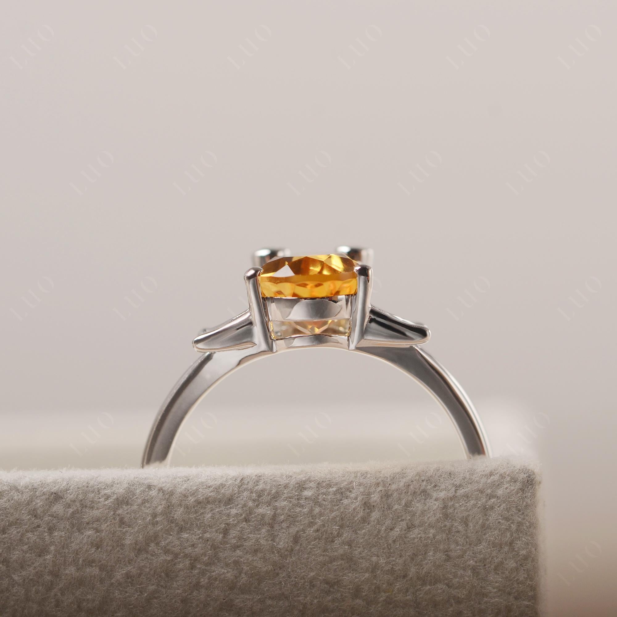 Citrine Ring Frog Engagement Ring - LUO Jewelry