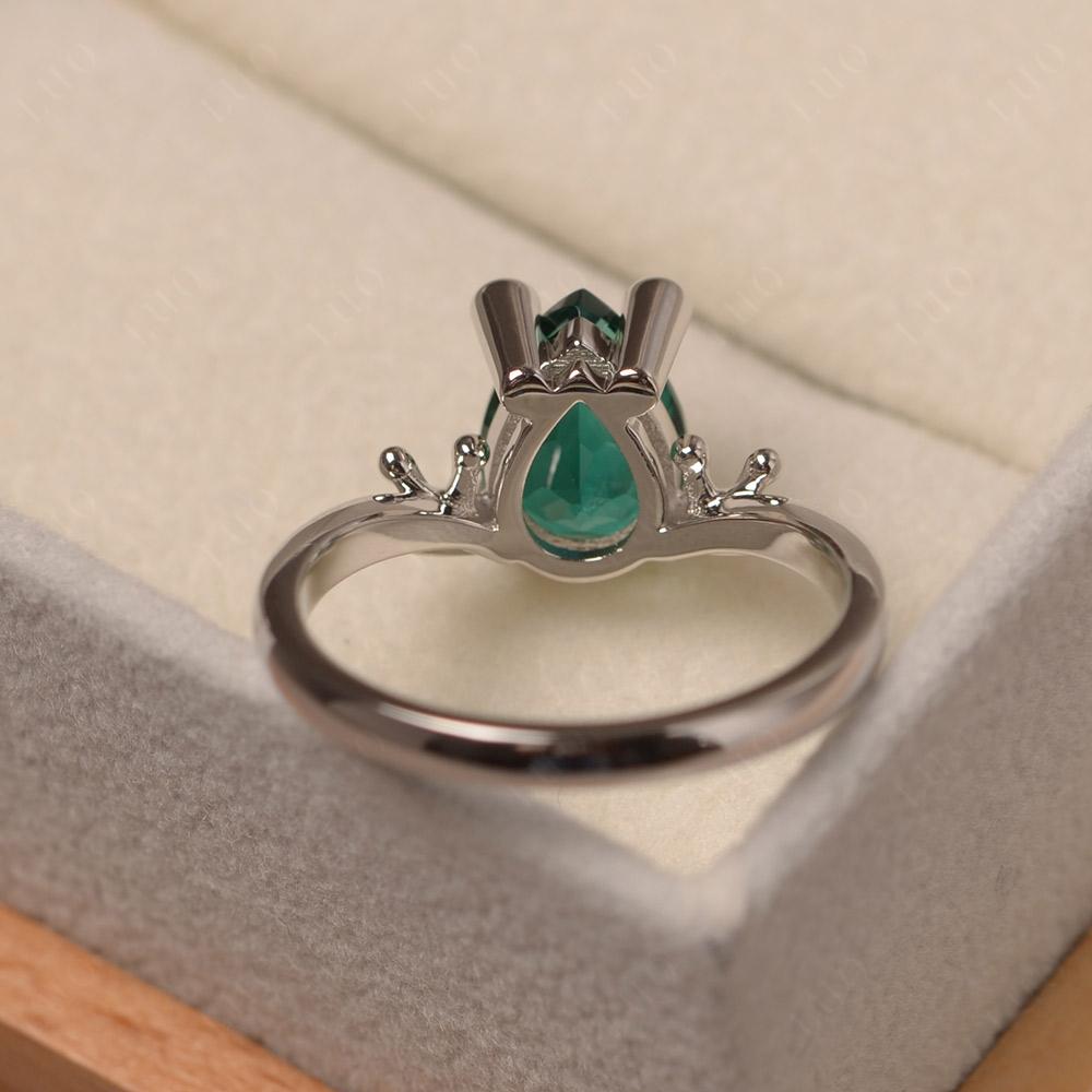 Lab Created Emerald Ring Frog Engagement Ring - LUO Jewelry