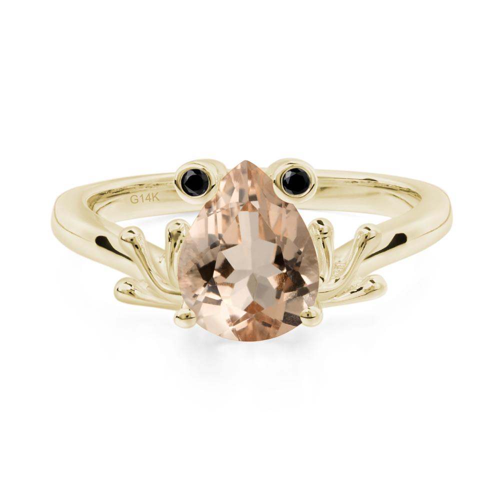Morganite Ring Frog Engagement Ring - LUO Jewelry #metal_14k yellow gold