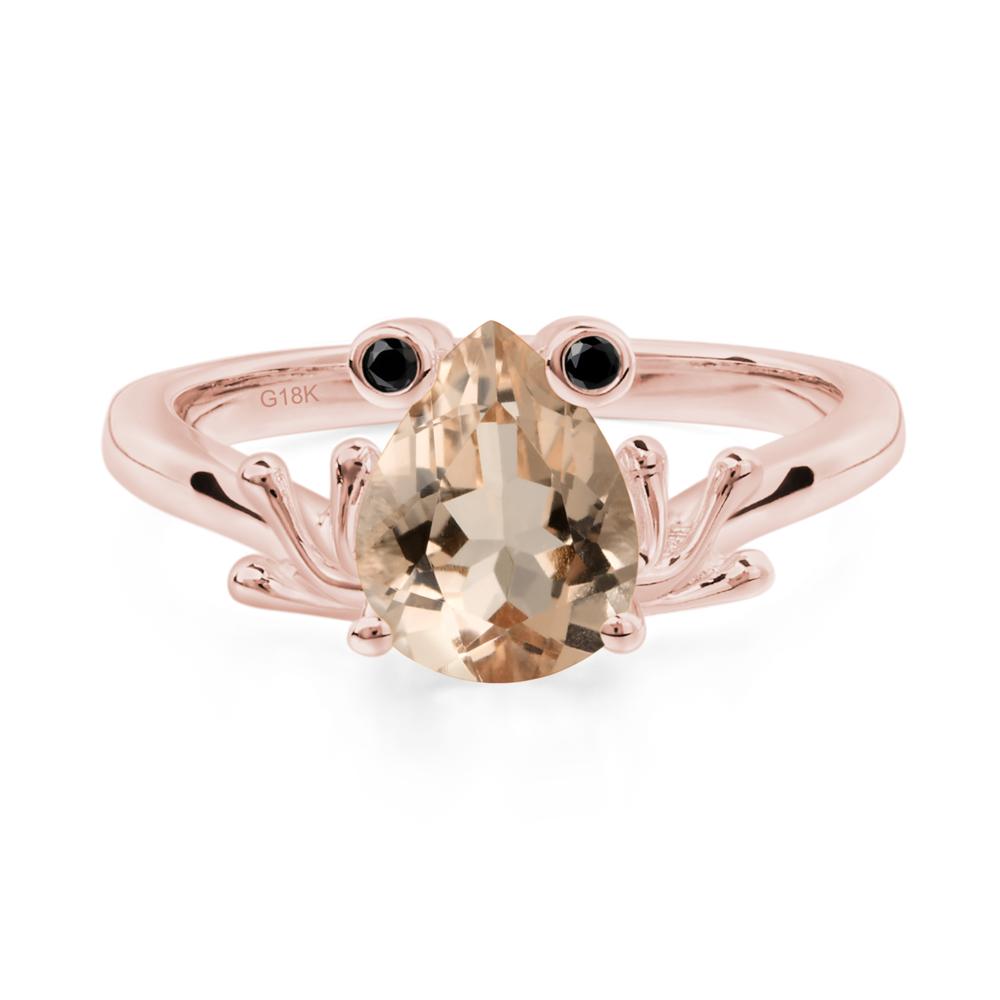 Morganite Ring Frog Engagement Ring - LUO Jewelry #metal_18k rose gold