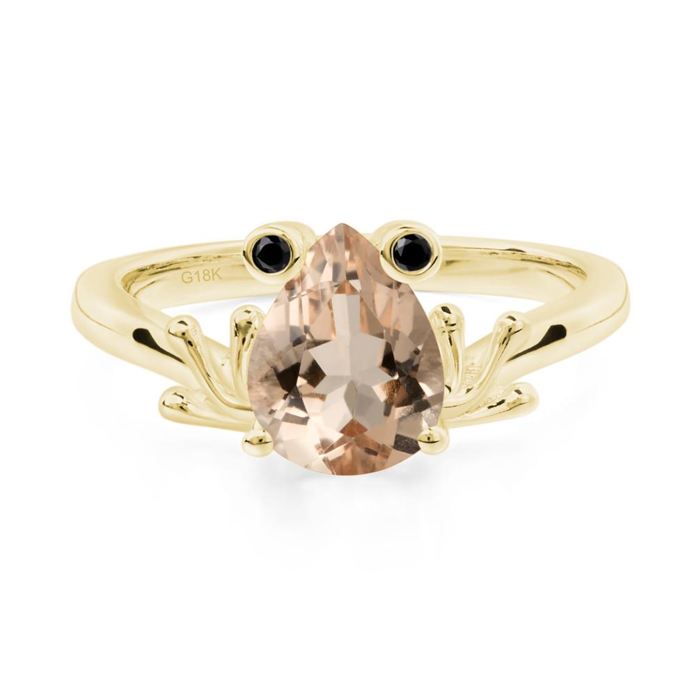 Morganite Ring Frog Engagement Ring - LUO Jewelry #metal_18k yellow gold