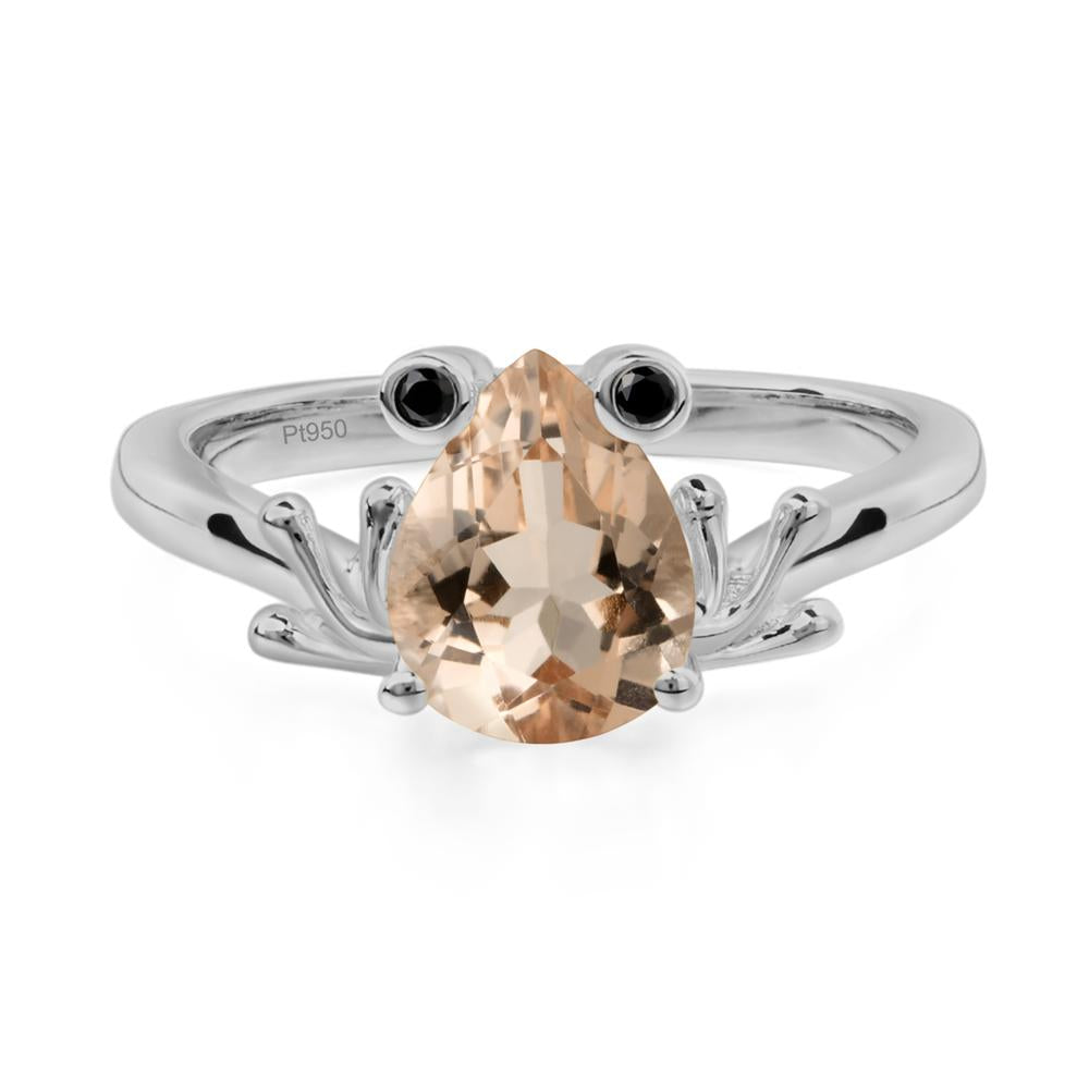 Morganite Ring Frog Engagement Ring - LUO Jewelry #metal_platinum