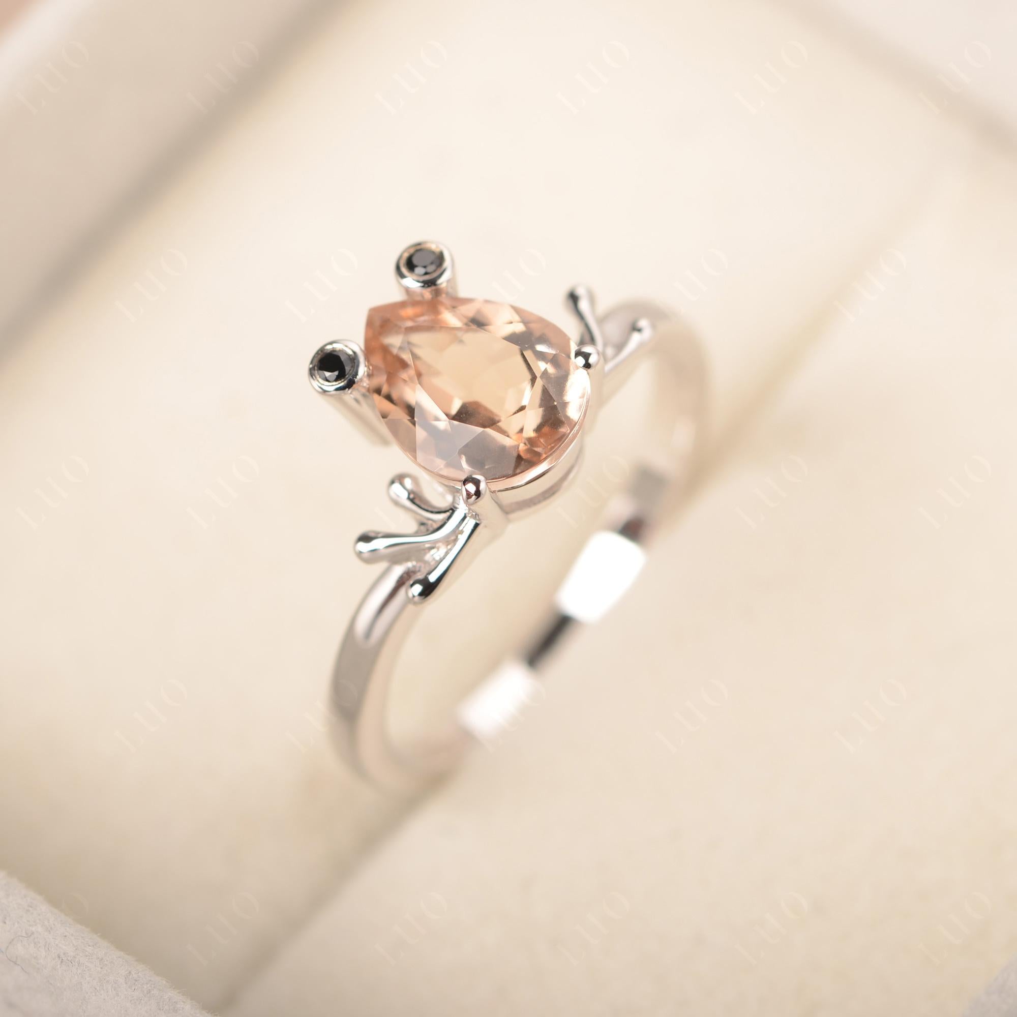 Morganite Ring Frog Engagement Ring - LUO Jewelry