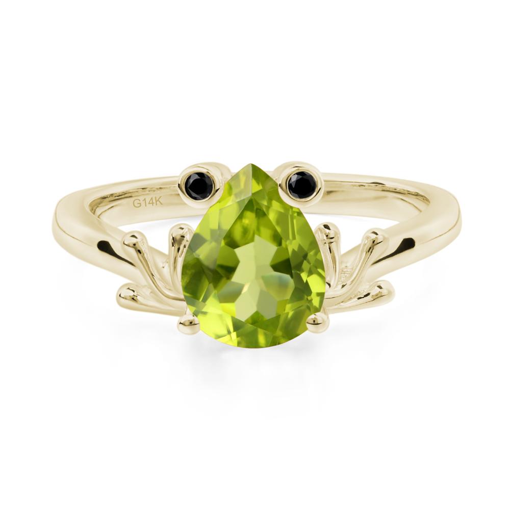 Peridot Ring Frog Engagement Ring - LUO Jewelry #metal_14k yellow gold