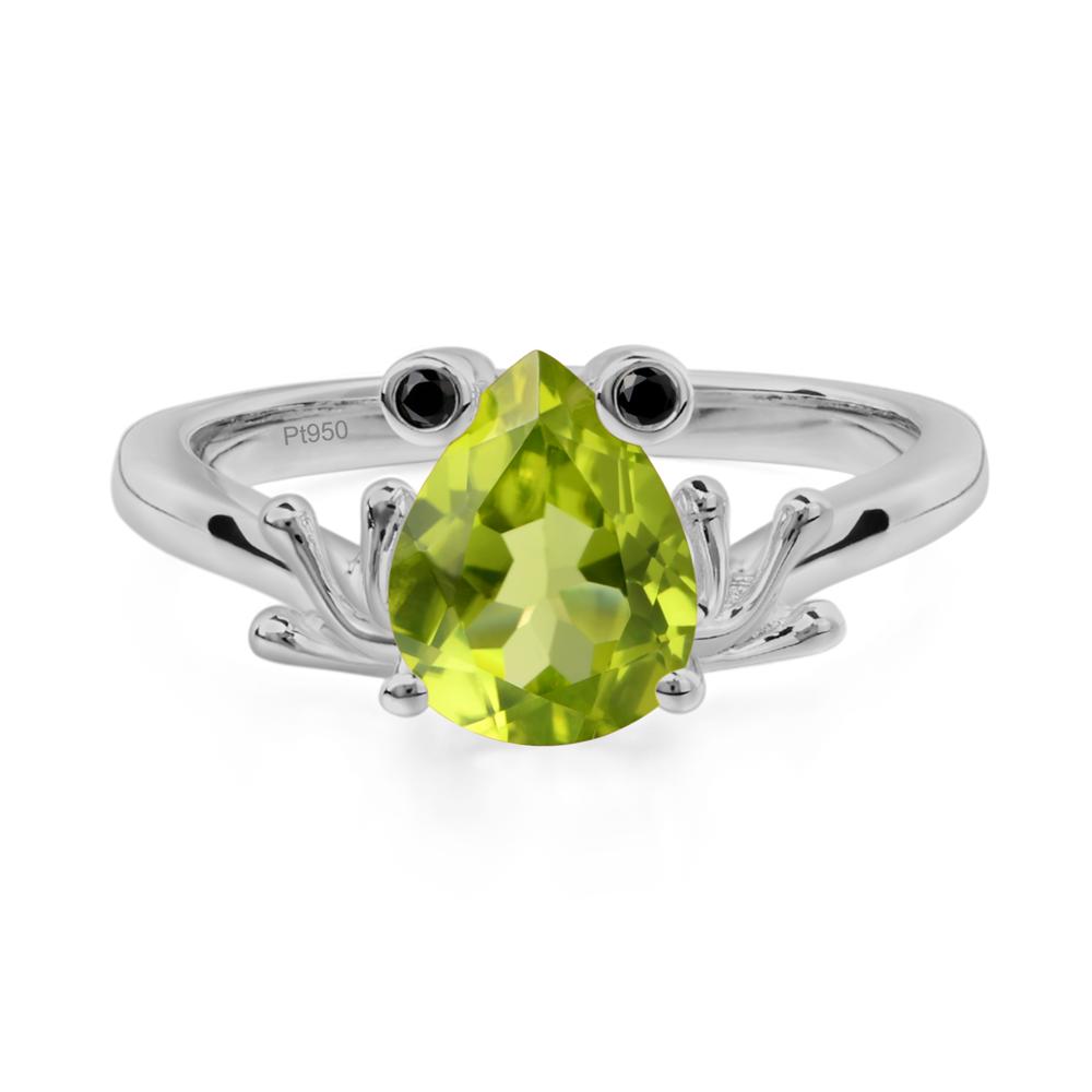 Peridot Ring Frog Engagement Ring - LUO Jewelry #metal_platinum