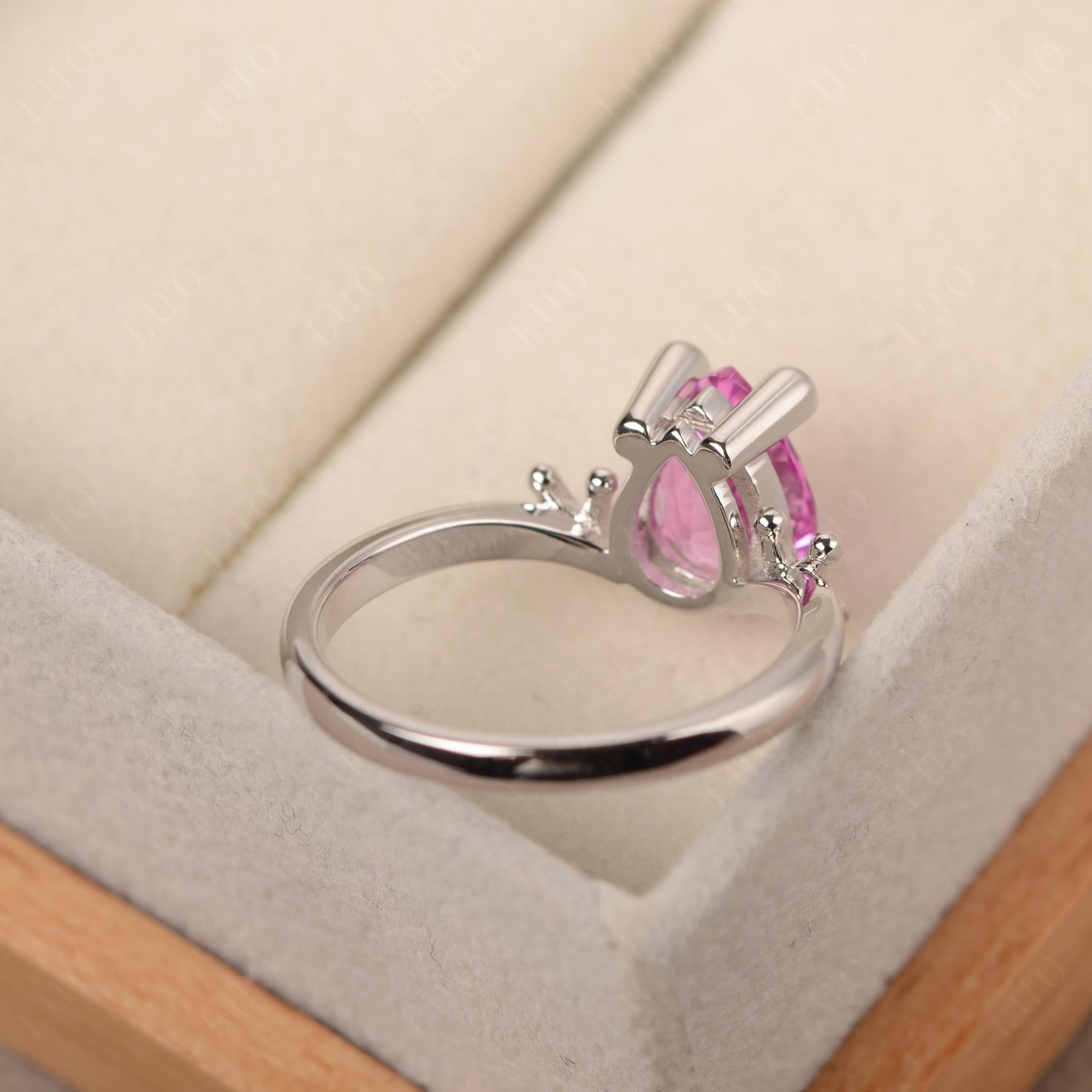 Lab Pink Sapphire Ring Frog Engagement Ring - LUO Jewelry