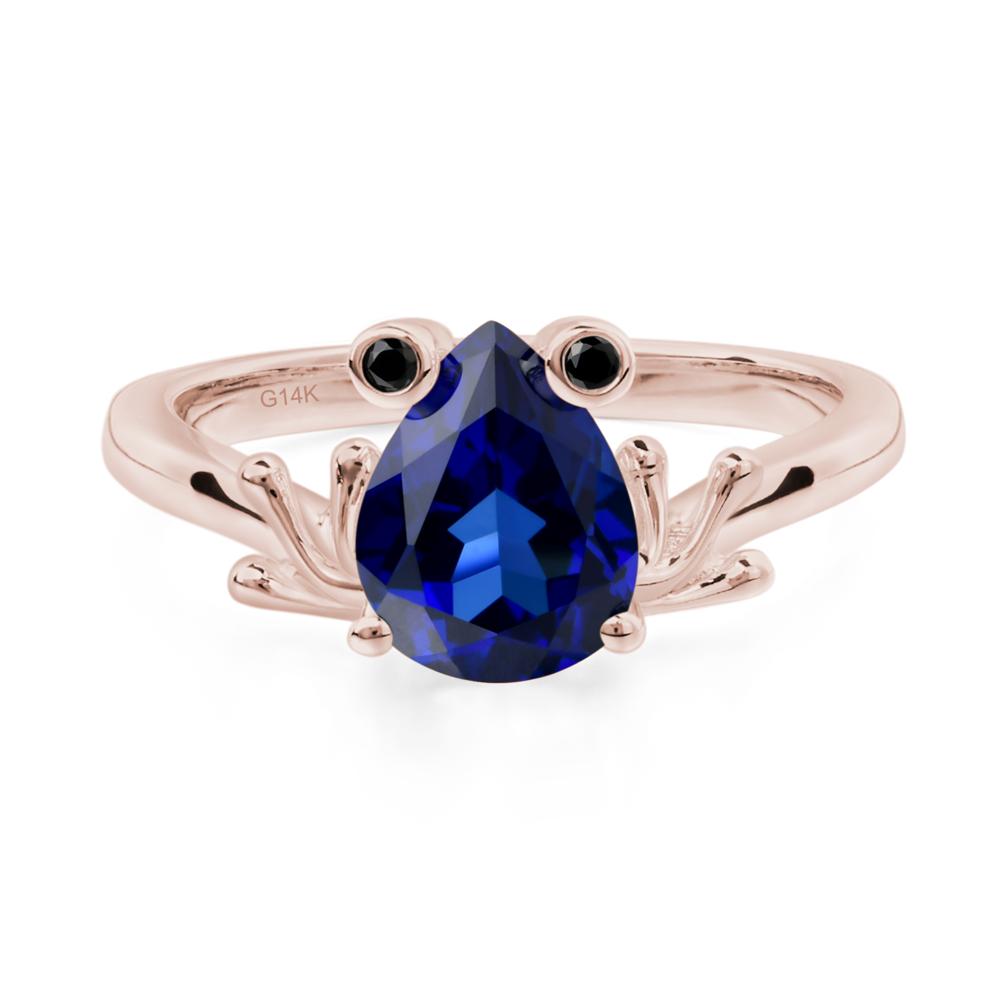 Sapphire Ring Frog Engagement Ring - LUO Jewelry #metal_14k rose gold