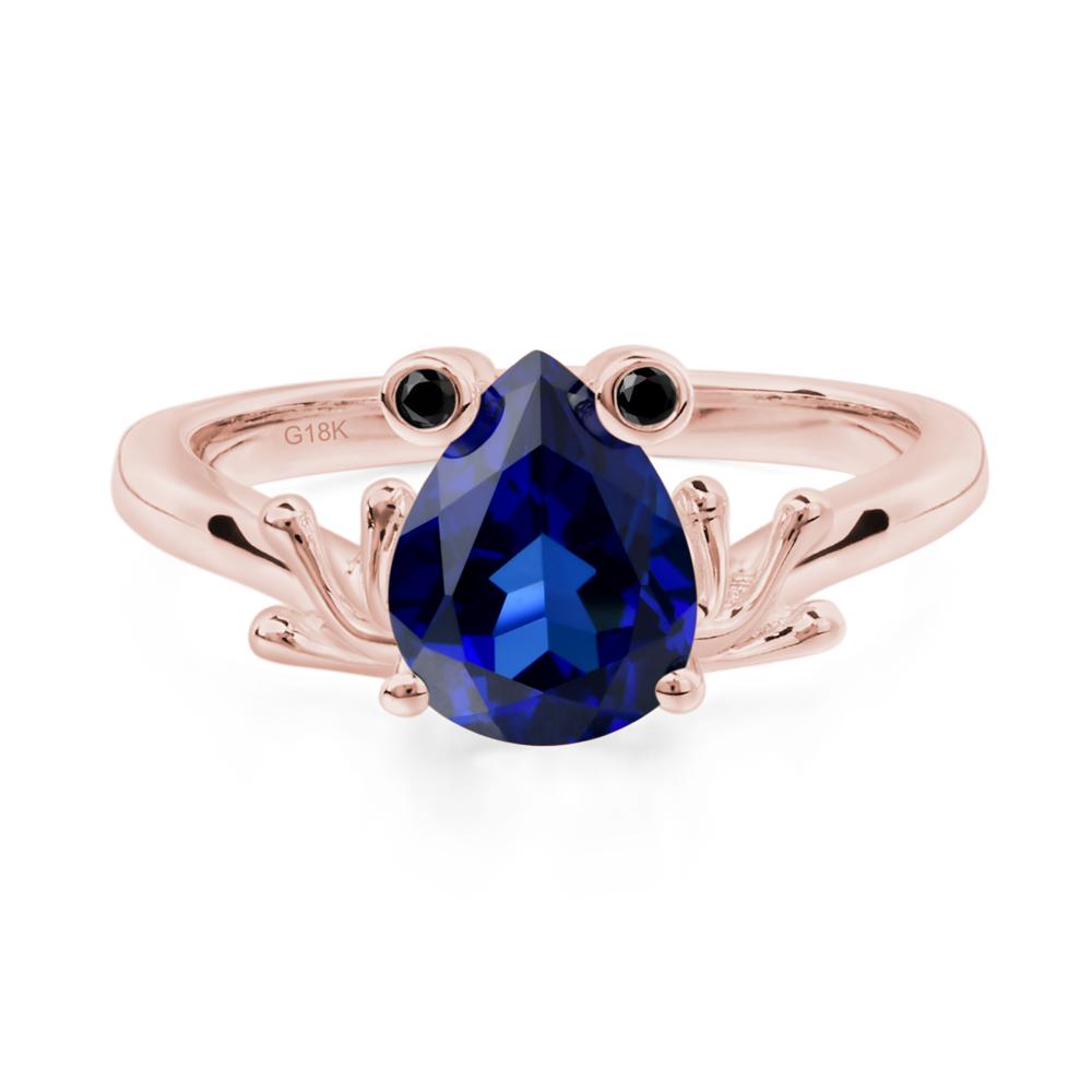 Sapphire Ring Frog Engagement Ring - LUO Jewelry #metal_18k rose gold