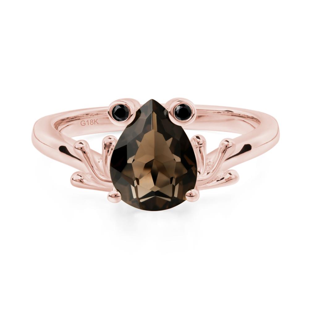 Smoky Quartz Ring Frog Engagement Ring - LUO Jewelry #metal_18k rose gold