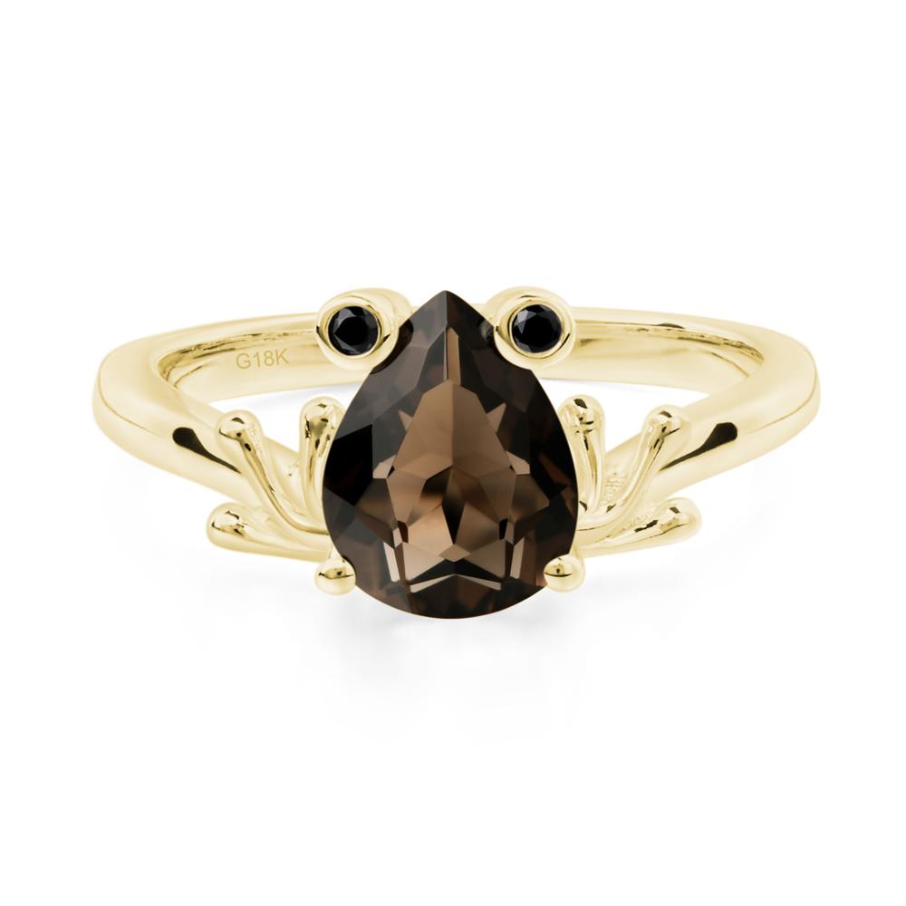 Smoky Quartz Ring Frog Engagement Ring - LUO Jewelry #metal_18k yellow gold