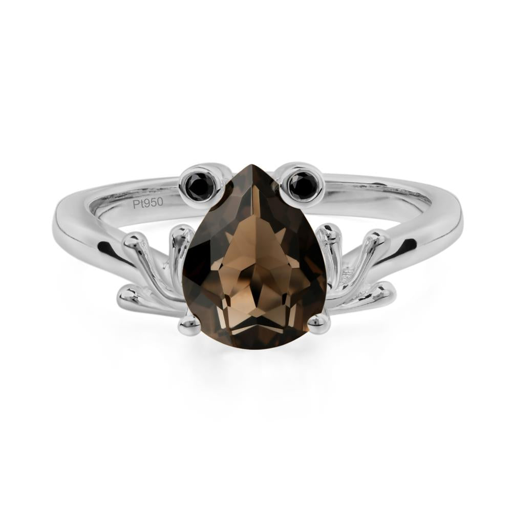 Smoky Quartz Ring Frog Engagement Ring - LUO Jewelry #metal_platinum